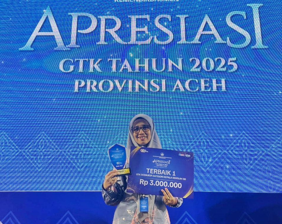 Kepala UPTD SDN 13 Jeunieb Raih Juara 1 Apresiasi GTK Aceh 2025